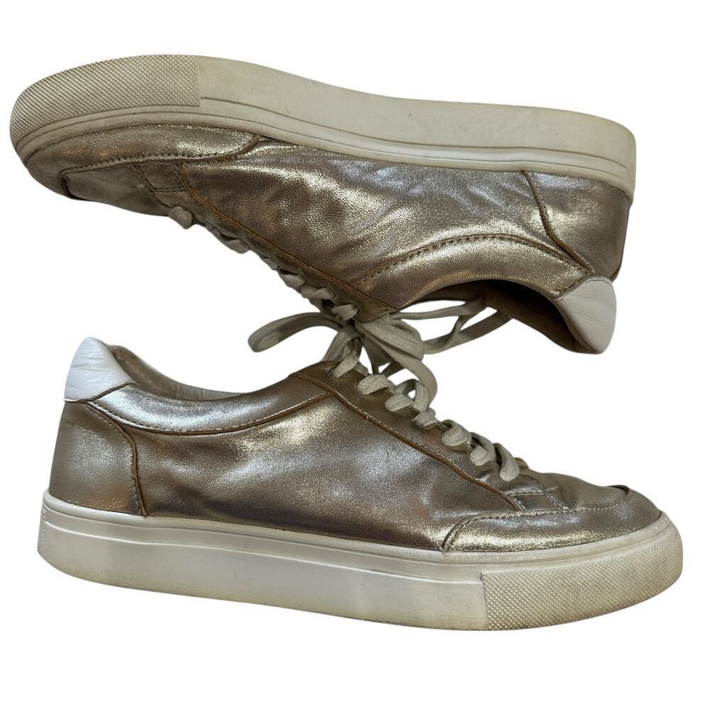 Birdies Women's The Cardinal Casual Sneaker Rose Gold Leather, Size 8, Pre-Loved